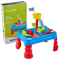 Table à eau et à sable circulaire pour enfants, ensemble de jeu de plage en plastique pour l'extérieur, jouet aquatique d'été pour tout-petits, 38x12x10cm, 1730g