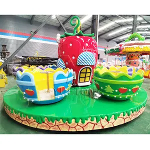 Yueton Parque de Atracciones Atracción Niños Mecánico Ride Cup Rotación Pequeño Carrusel Mini Carnival Rides
