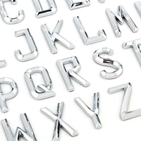 Prêt à expédier : Lettres et chiffres 3D en ABS chromé argent/noir pour plaques d'immatriculation indonésiennes (7 cm, 3,5 cm)