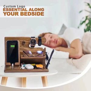 Soporte de Escritorio de Madera con Logotipo Personalizado OEM, Organizador para Teléfono Celular y Porta Llaves - Product Image 5