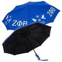 Parapluie compact anti-UV personnalisé avec logo bleu et blanc, lettres grecques 1920, souvenir de sororité universitaire