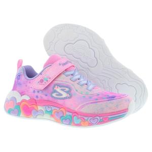 Chaussures pour filles à lacets lumineuses For Eternal Heart, fermeture auto-agrippante, rose clair multicolore avec motif cœur - Product Image 4