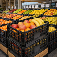 Caisse en maille PP empilable et emboîtable, qualité alimentaire, robuste, pour le transport et le stockage en supermarché, fruits, légumes, logistique agricole