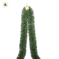 China fabricante decoração feriado mini cor verde cortinado de natal com fio para guirlanda
