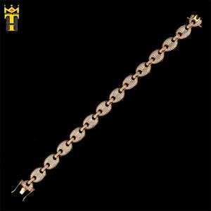 <span class=keywords><strong>Bracelet</strong></span> en acier inoxydable plaqué or, chaîne à mailles cubaines, <span class=keywords><strong>bracelet</strong></span> grains <span class=keywords><strong>de</strong></span> <span class=keywords><strong>café</strong></span>, bijoux fins, cz <span class=keywords><strong>diamant</strong></span> glacé, en or et argent - Product Image 4