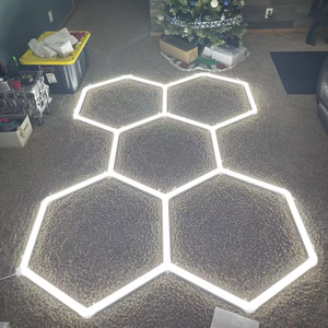 Luces LED hexagonales superventas E-top, kit LED hexagonal <span class=keywords><strong>de</strong></span> 5 rejillas, <span class=keywords><strong>luz</strong></span> <span class=keywords><strong>de</strong></span> detalle <span class=keywords><strong>para</strong></span> garaje - Product Image 5