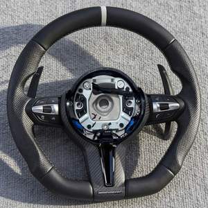 Volante de coche de fibra de carbono y cuero en stock para <span class=keywords><strong>BMW</strong></span> <span class=keywords><strong>328i</strong></span> F10 ACC F20 M3 F22 X3 E83 M550i F26 X4 F80 M140i F90 540 I4 Z4 - Product Image 4