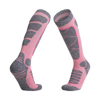 Chaussettes de sport unisexes personnalisées avec logo absorbant la sueur et respirant pour l'escalade et le ski en coton éponge à hauteur du genou
