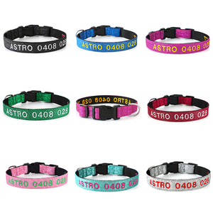 Collari <span class=keywords><strong>per</strong></span> <span class=keywords><strong>Cani</strong></span> di Lusso in Nylon e Poliestere <span class=keywords><strong>con</strong></span> Nome Personalizzato, Sgancio Rapido, Nastri Luminosi, Fibbia alla Moda - Product Image 2