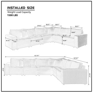 Proveedor de muebles Foshan, sofá cama moderno de pana, muebles de tela, sofá en forma de <span class=keywords><strong>L</strong></span>, sofá para sala de estar, sofá seccional personalizado - Product Image 6