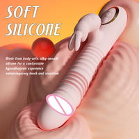 Vibrador de Conejo con Movimiento de Empuje, Juguetes Sexuales, Estimulador de Clítoris y Punto G con Calentamiento 4 en 1, Vibrador de Silicona para el Placer de Mujeres y Parejas