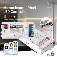 Contrôleur ESP32 WLED WiFi pour Bandes LED RVB Adressables SPI (WS2811/2812B/SK6812) 5-en-1, Contrôle à Distance 15m
