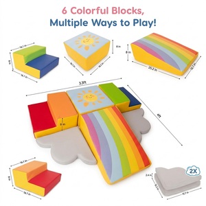 Indoor Playground Soft Furniture Equipment Fun Climbing Toy Set Rainbow Slide PU Leather Climbing <b>Blocks</b> for Toddlers Aged 1-3 - Product Image 3
