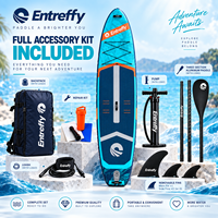 Planche de SUP gonflable ENTROFFY 11' 33in, ensemble complet avec pagaie, pompe, leash et sac à dos pour les voyages et les excursions