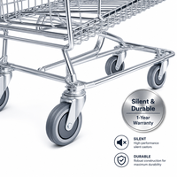 Chariot de courses robuste en acier de style allemand, 60L-240L, vente en gros directe d'usine pour supermarchés et magasins d'alimentation
