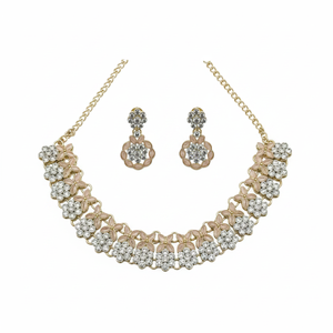 Silver Plated Brass Zircon Kundan Bridal Engagement Wedding Anniversary Party Gift Ethnic High Quality Jewelry <b>Set</b> Choker - Product Image 2