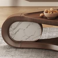 Table basse décorative moderne en forme de feuille, durable, pour salon et petits espaces, avec plateau et structure en MDF et peinture écologique
