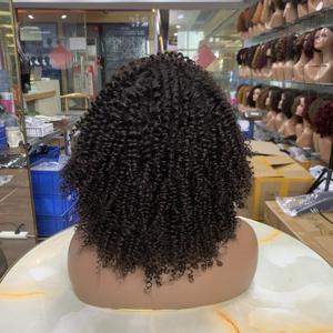 Cheveux humains vierges de qualité 12A, perruques en cheveux humains courts, 12 pouces, couleur naturelle, 5x5 13x4 dentelle frontale, perruque bouclée crépue - Product Image 5