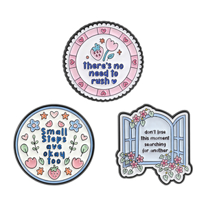 Don't Lose This Moment Motivational Enamel Pin <strong>Small</strong> <strong>Steps</strong> Are Okay Too Cute Lace Border Flower Brooch Lapel Badge Jewelry Gift - Product Image 1