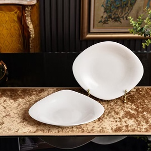 White Ceramic Tableware <b>Set</b> Multi Shape Porcelain <b>Serving</b> Plates Bowls With Handle for Home Kitchen Restaurant Dinner Service - Product Image 5