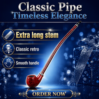 Pipe à tabac FUTENG en bois de rose, filtre intégré, longue poignée, ensemble de pipes en bois massif, accessoires pour fumeurs, vente en gros