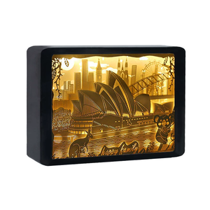 Caja de luz personalizada con corte de papel de fantasía para casa de ópera, lámparas LED decorativas para el hogar, lámpara LED de sombra <span class=keywords><strong>3D</strong></span>, luz nocturna para regalo de Navidad - Product Image 1