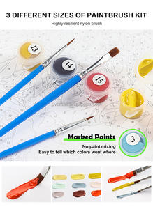 Kit <span class=keywords><strong>de</strong></span> peinture à l'huile par numéros, vente en gros, OEM ODM, personnalisé, pour adultes débutants, peinture à l'huile nue - Product Image 6