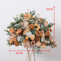 Luxus Seide Hochzeit Blumen kugeln Burgund Künstliche Mittelstücke Rose Pfingstrose Blumen arrangements 50cm 60cm 70cm 80cm