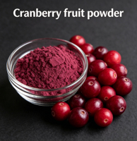 Poudre de fruits de canneberges lyophilisés naturels purs, qualité alimentaire, extrait de jus de canneberges en poudre pour boissons et compléments alimentaires