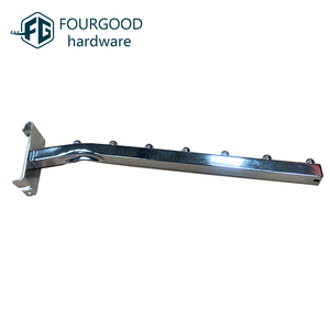 Wholesale 350MM <strong>Chrome</strong> Metal <strong>Gridwall</strong> Hanging <strong>Hook</strong> 7 Beads <strong>Display</strong> <strong>Hook</strong> for Supermarket Clothes Hanger - Product Image 2