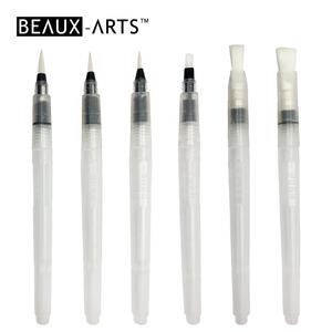 Ensemble <span class=keywords><strong>de</strong></span> brosses pour peinture à l'eau, stylo-<span class=keywords><strong>pinceau</strong></span> Portable blanc, avec poignée en plastique, recharge, pièces - Product Image 2