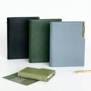 2026 New Trending Professional Customized Logo <b>Multiple</b> Sizes PU Leather Refillable Ring Binder Notebook with Card & <b>Pen</b> Holder - Product Image 2