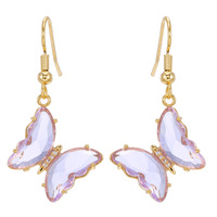 Ensemble de bijoux ZUOLA de luxe plaqué or 18 carats, écologique, tendance, boucles d'oreilles créoles, collier, bague, grand pendentif papillon brillant