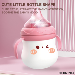 Hochet pour bébé en forme de biberon de dessin animé, jouet sensoriel Montessori électrique en plastique pour 0-6 et 6-12 mois avec lumières et musique - Product Image 3