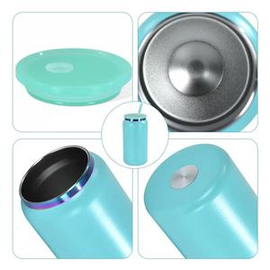 カスタム16オンス二重壁ステンレスタンブラーレーザー彫刻レインボーパウダーコーティング電気メッキ缶瓶 - Product Image 3