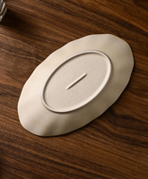 Assiette ovale en grès artisanal FENN, texture ondulée, vaisselle en céramique, vente en gros pour restaurants, fournisseur en vrac d'usine