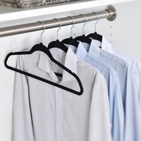 Owentek Noir Blanc Antidérapant Velours Cintres Perchas De Terciopelo Gain de Place Lot de 50 Premium Flocage Velours Cintres