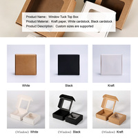 Boîte d'emballage en carton kraft imprimée UV faite à la main pour bijoux et savons, avec fenêtre, réutilisable