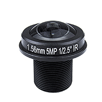 Lente Ojo de Pez M12 de Formato Óptico de 1/2.5'', 1.56mm 1.6mm con 185 ° /185 ° /140 ° Lente Ojo de Pez HFOV F2.0 y BFL 4.3mm con Filtro IR de 650nm