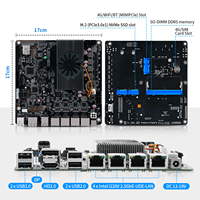 Carte mère NAS CWWK M13 N100 pour serveur, 4x I226V 2.5GbE LAN, Barebone DDR5 PCIe3.0, 2x SATA3.0, Mini-ITX