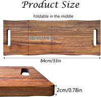 Planche à découper en bois écologique artisanale, légère, pliable, 33 pouces, grande planche à charcuterie en bois d'acacia