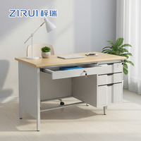 Bureau d'ordinateur en acier de haute qualité, poste de travail métallique pour employés avec tiroirs, idéal pour l'école et la maison