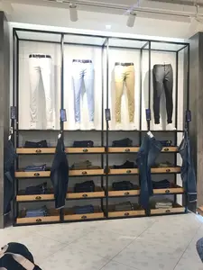 Cửa hàng quần áo cao cấp Giá trưng bày Kệ Nam Giá trưng bày từ sàn đến sàn thương hiệu quần denim cửa hàng quần nam giá