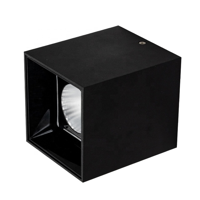 High Lumen Anti-Glare Square Smart Dimmable Light Ceiling COB LED Spotlight Surface Mounted Emergency Wall Washer Downlight