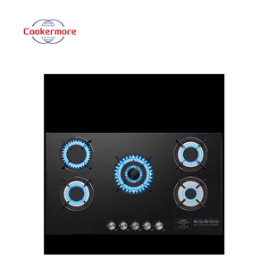 Estufa de cinco quemadores integrada con <span class=keywords><strong>encimera</strong></span> de vidrio templado Electrodomésticos de cocina Estufa de <span class=keywords><strong>gas</strong></span> y estufa de <span class=keywords><strong>gas</strong></span> de inducción - Product Image 4