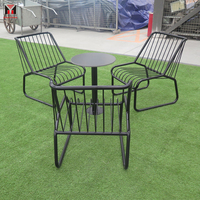 Ensemble de mobilier d'extérieur en métal durable sur mesure pour usine, comprenant table et chaises de loisirs, table d'appoint, anti-rouille, idéal pour cafés et restaurants