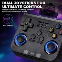 Konsol Game Genggam R36S Layar IPS HD 3,5 inci Memori 64GB Daya Tahan Baterai Ultra-Lama Hadiah untuk Dewasa Remaja Anak-anak (Hitam)
