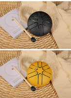 3-inch Mini Six-Tone Ethereal Pocket-Sized Percussion Drum Made of Carbon Steel Heavy Duty & Water-Resistant Handmade