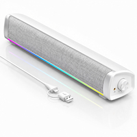 Barre de son gaming pour PC de bureau en plastique, alimentée par USB 2.0, 6W, avec éclairage LED RGB – Meilleure vente, économique