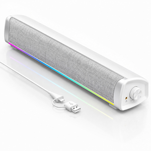 Hot-Selling Cost-Effective 6W 2.0 USB Powered Wired Plastic Desktop PC Gaming <b>Speaker</b> Sound Bar RGB <b>LED</b> Light - Product Image 1